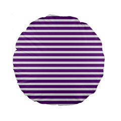 Horizontal Stripes Purple Standard 15  Premium Round Cushions by Mariart