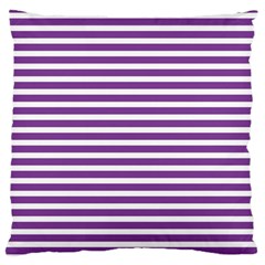 Horizontal Stripes Purple Large Flano Cushion Case (two Sides)