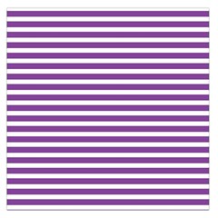 Horizontal Stripes Purple Large Satin Scarf (square)