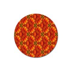 Background Flower Fractal Magnet 3  (round) by Simbadda