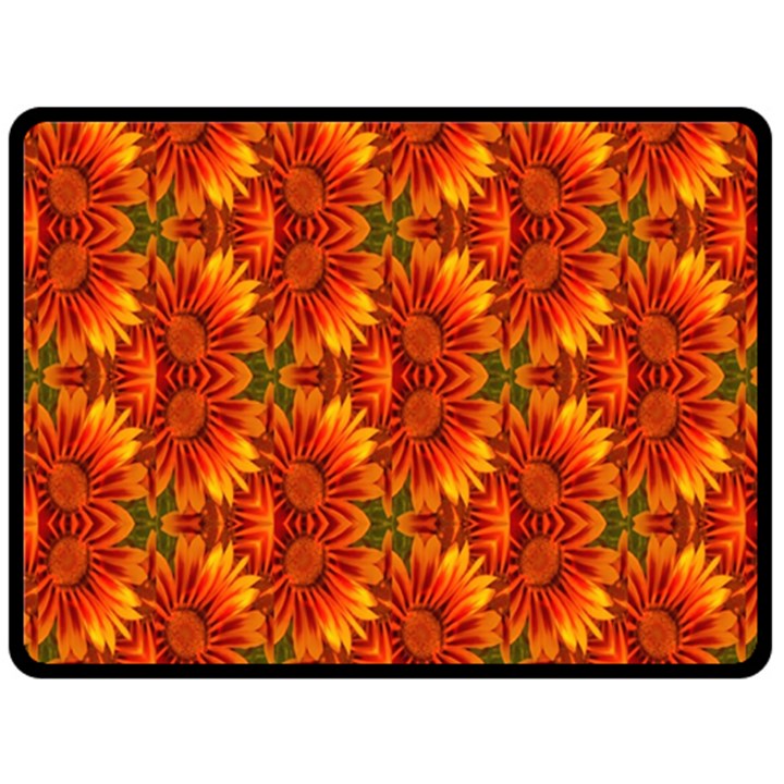 Background Flower Fractal Double Sided Fleece Blanket (Large) 