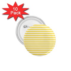 Horizontal Stripes Yellow 1 75  Buttons (10 Pack)