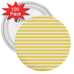 Horizontal Stripes Yellow 3  Buttons (100 Pack) 