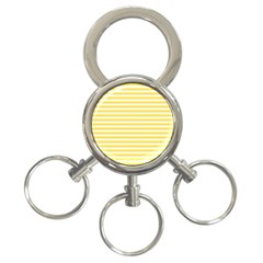 Horizontal Stripes Yellow 3-ring Key Chains