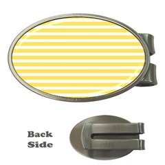 Horizontal Stripes Yellow Money Clips (oval) 