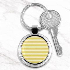 Horizontal Stripes Yellow Key Chains (round) 