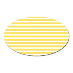 Horizontal Stripes Yellow Oval Magnet