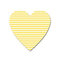 Horizontal Stripes Yellow Heart Magnet by Mariart