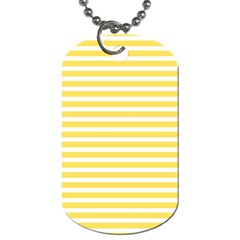 Horizontal Stripes Yellow Dog Tag (one Side)