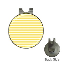 Horizontal Stripes Yellow Hat Clips With Golf Markers by Mariart