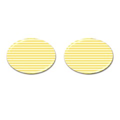 Horizontal Stripes Yellow Cufflinks (oval)