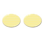 Horizontal Stripes Yellow Cufflinks (Oval) Front(Pair)