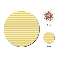 Horizontal Stripes Yellow Playing Cards (round) 