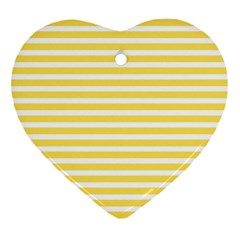 Horizontal Stripes Yellow Heart Ornament (two Sides)