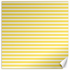 Horizontal Stripes Yellow Canvas 16  X 16  