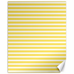 Horizontal Stripes Yellow Canvas 16  X 20  