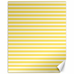 Horizontal Stripes Yellow Canvas 11  X 14  