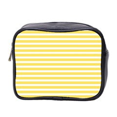 Horizontal Stripes Yellow Mini Toiletries Bag 2-side by Mariart