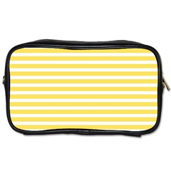 Horizontal Stripes Yellow Toiletries Bags 2-side