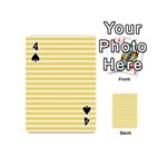 Horizontal Stripes Yellow Playing Cards 54 (Mini)  Front - Spade4