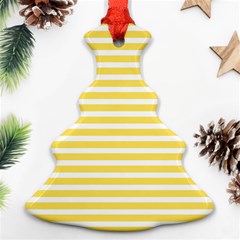 Horizontal Stripes Yellow Ornament (christmas Tree) 