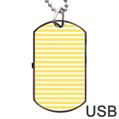 Horizontal Stripes Yellow Dog Tag Usb Flash (one Side)