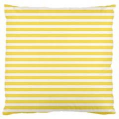 Horizontal Stripes Yellow Large Cushion Case (one Side) by Mariart