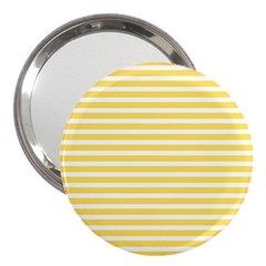 Horizontal Stripes Yellow 3  Handbag Mirrors