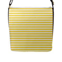 Horizontal Stripes Yellow Flap Messenger Bag (l) 