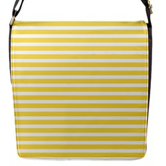 Horizontal Stripes Yellow Flap Messenger Bag (s) by Mariart