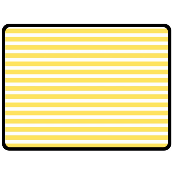 Horizontal Stripes Yellow Double Sided Fleece Blanket (Large) 