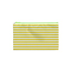 Horizontal Stripes Yellow Cosmetic Bag (xs) by Mariart