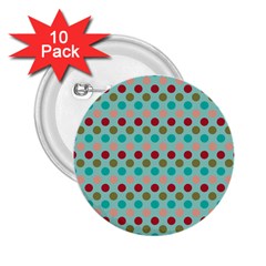 Large Colored Polka Dots Line Circle 2 25  Buttons (10 Pack)  by Mariart