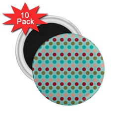 Large Colored Polka Dots Line Circle 2 25  Magnets (10 Pack)  by Mariart