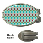 Large Colored Polka Dots Line Circle Money Clips (Oval)  Front