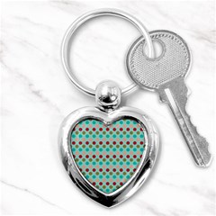 Large Colored Polka Dots Line Circle Key Chains (heart) 