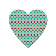 Large Colored Polka Dots Line Circle Heart Magnet by Mariart