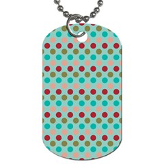 Large Colored Polka Dots Line Circle Dog Tag (two Sides)