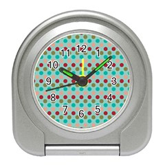 Large Colored Polka Dots Line Circle Travel Alarm Clocks by Mariart