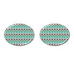 Large Colored Polka Dots Line Circle Cufflinks (oval) by Mariart