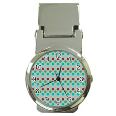 Large Colored Polka Dots Line Circle Money Clip Watches by Mariart