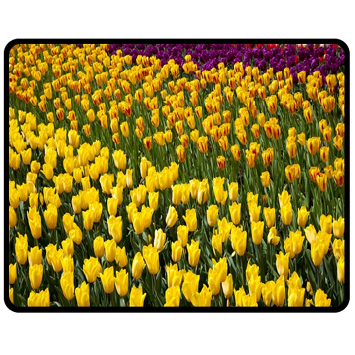 Colorful Tulips In Keukenhof Gardens Wallpaper Fleece Blanket (Medium) 