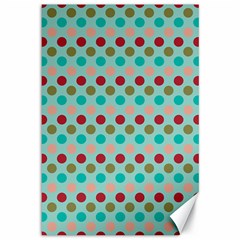 Large Colored Polka Dots Line Circle Canvas 12  X 18   by Mariart