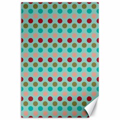 Large Colored Polka Dots Line Circle Canvas 24  X 36 