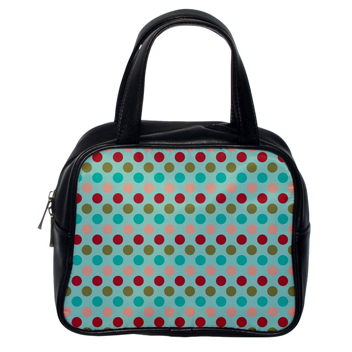 Large Colored Polka Dots Line Circle Classic Handbags (One Side)