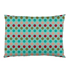 Large Colored Polka Dots Line Circle Pillow Case by Mariart