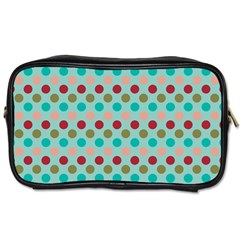 Large Colored Polka Dots Line Circle Toiletries Bags by Mariart