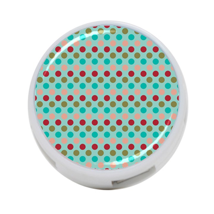 Large Colored Polka Dots Line Circle 4-Port USB Hub (Two Sides) 