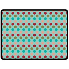 Large Colored Polka Dots Line Circle Fleece Blanket (large)  by Mariart