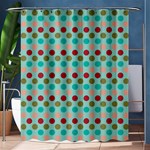 Large Colored Polka Dots Line Circle Shower Curtain 60  x 72  (Medium)  60 x72  Curtain